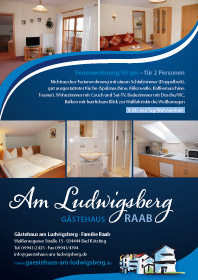 Ferienwohnung mit 50 qm - Gästehaus am Ludwigsberg - Familie Raab - Bad Kötzting -